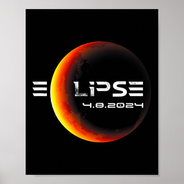 Totality 4.08.2024 Total Solar Eclipse 2024 Poster (Framsidan)