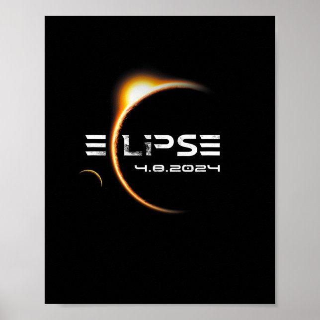 Totality 4.08.2024 Total Solar Eclipse 2024 Poster (Framsidan)
