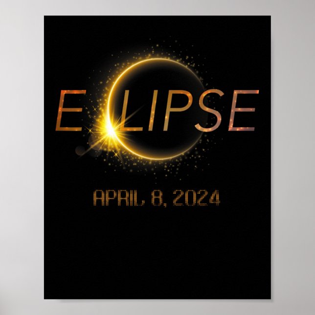 Totality Eclipse 4.08.24 Total Solar Eclipse 2024 Poster (Framsidan)