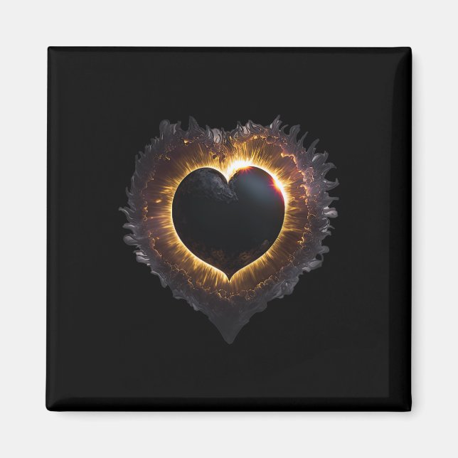 Totality Girls Heart Shape Total Solar Eclipse 202 Magnet (Framsidan)