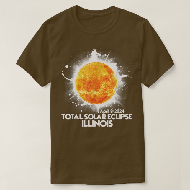 Totality ILLINOIS 2024 Total Solar Eclipse America T Shirt (Design framsida)