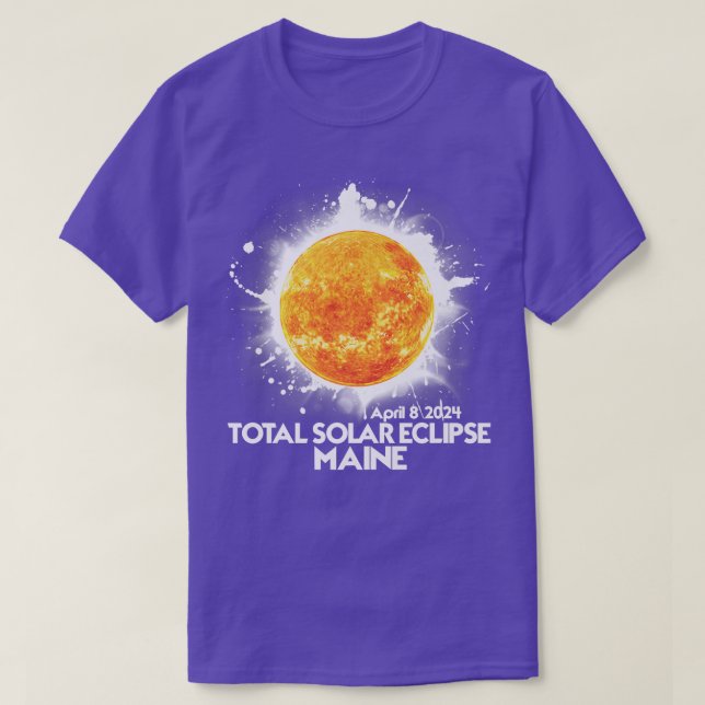 Totality MAINE 2024 Total Solar Eclipse T Shirt (Design framsida)