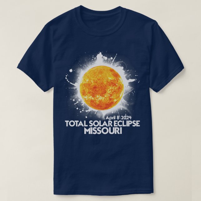 Totality Missouri 2024 Total Solar Eclipse America T Shirt (Design framsida)