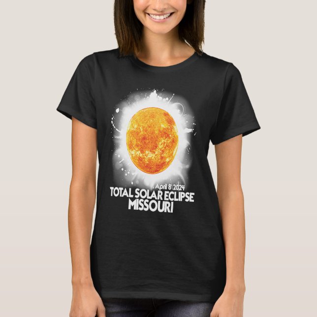 Totality Missouri 2024 Total Solar Eclipse America T Shirt (Framsida)