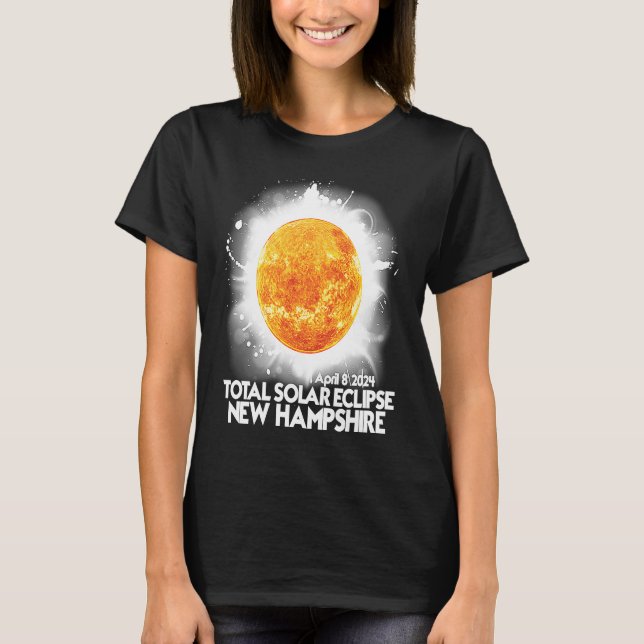 Totality New Hampshire 2024 Total Solar Eclipse Am T Shirt (Framsida)
