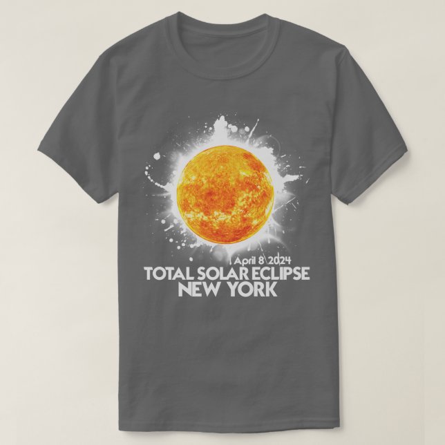 Totality New York 2024 Total Solar Eclipse America T Shirt (Design framsida)