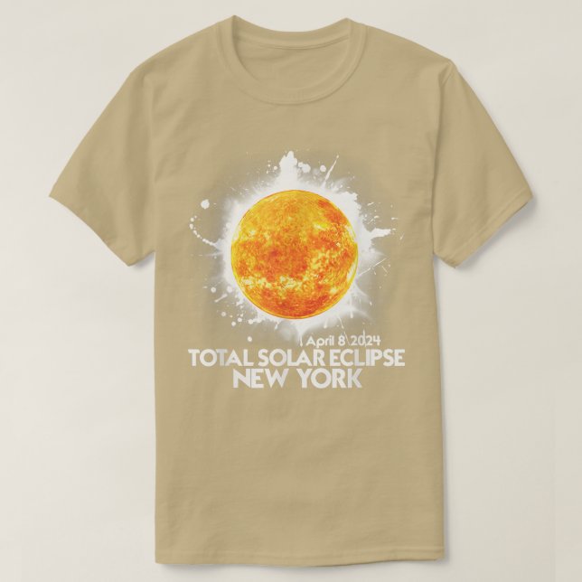 Totality New York 2024 Total Solar Eclipse America T Shirt (Design framsida)