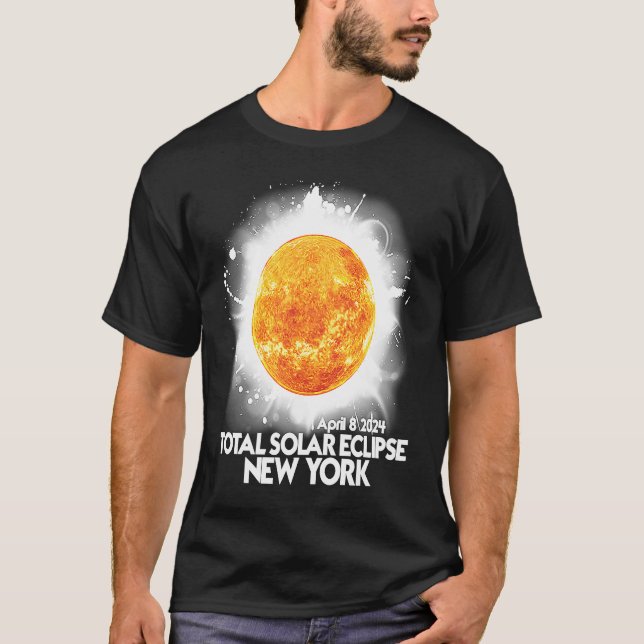 Totality New York 2024 Total Solar Eclipse America T Shirt (Framsida)