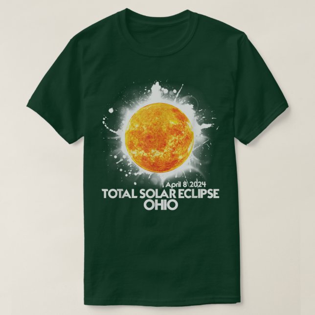 Totality OHIO 2024 Total Solar Eclipse T-Shirt (Design framsida)