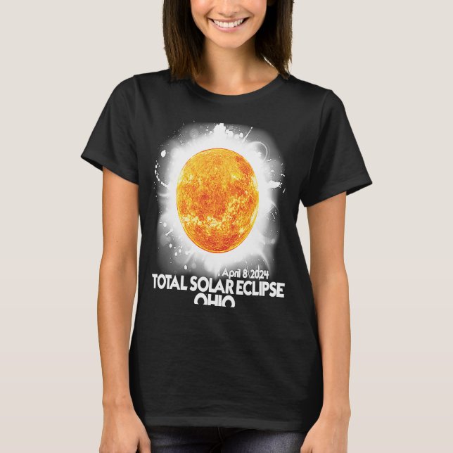 Totality OHIO 2024 Total Solar Eclipse T Shirt (Framsida)