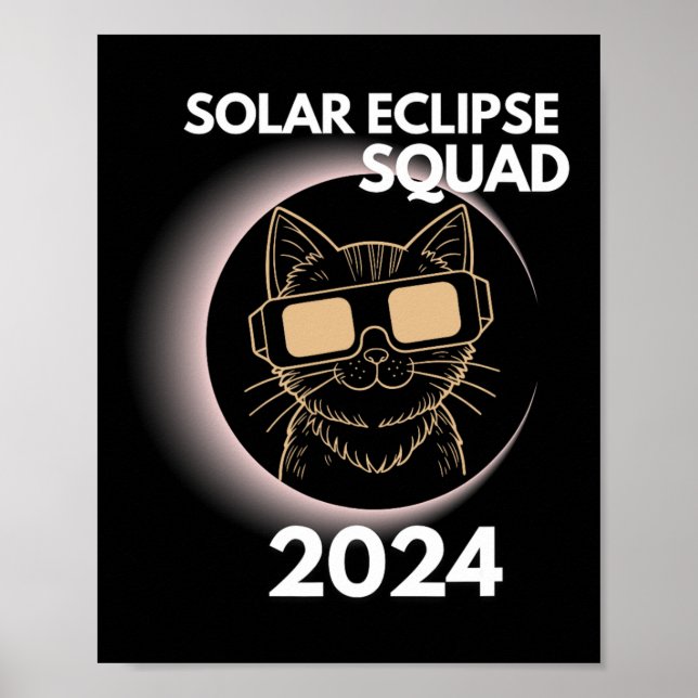 Totality Solar Eclipse 2024 Cat Måne Sol Earth Apr Poster (Framsidan)