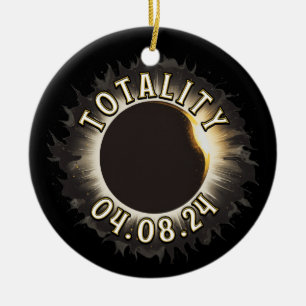 Totality Total Solar Eclipse Julgransprydnad Keramik
