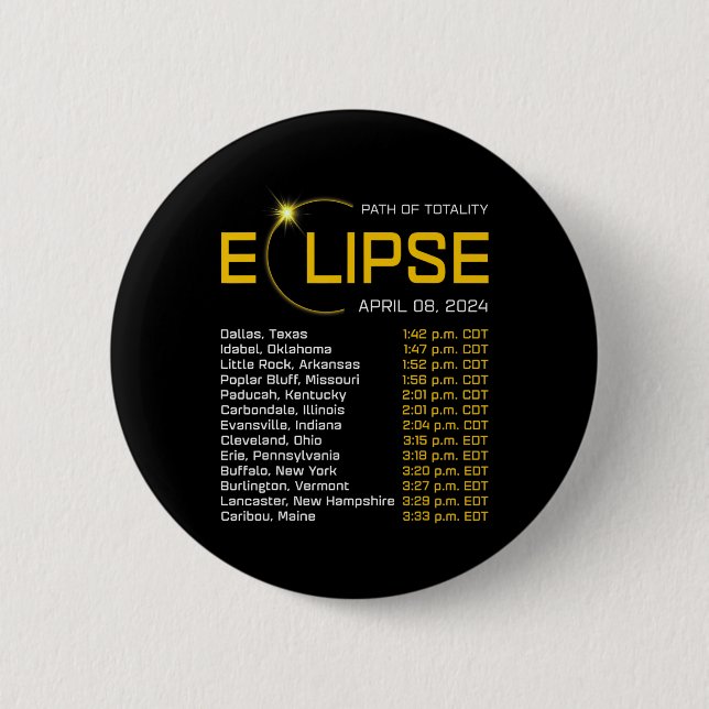 Totality Väg 2024 Eclipse Karta Total Eclipse Astr Knapp (Framsida)