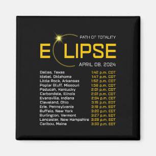 Totality Väg 2024 Eclipse Karta Total Eclipse Astr Magnet