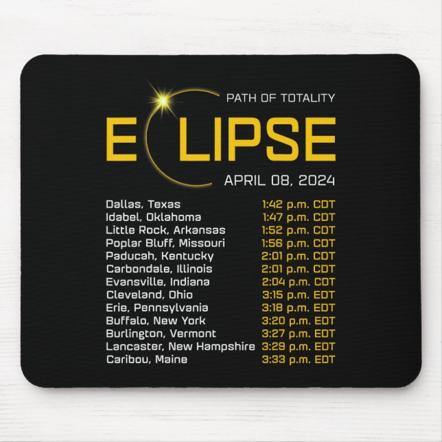 Totality Väg 2024 Eclipse Karta Total Eclipse Astr Musmatta (Framsidan)