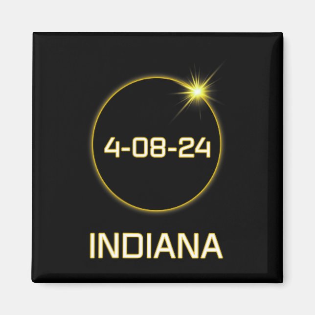 Totality Väg 2024 Indiana Total Eclipse Pocket Magnet (Framsidan)