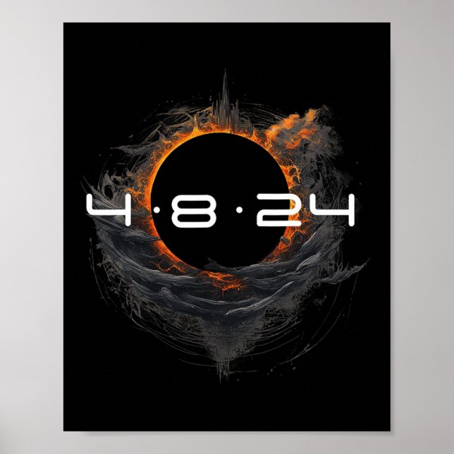 Totality Vår 2024 4-8-2024 Total Solar Eclipse Poster (Framsidan)