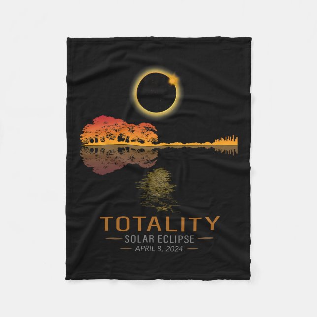 Totality Vår 4 08 24 Total Solar Eclipse Guitar Fleecefilt (Framsidan)