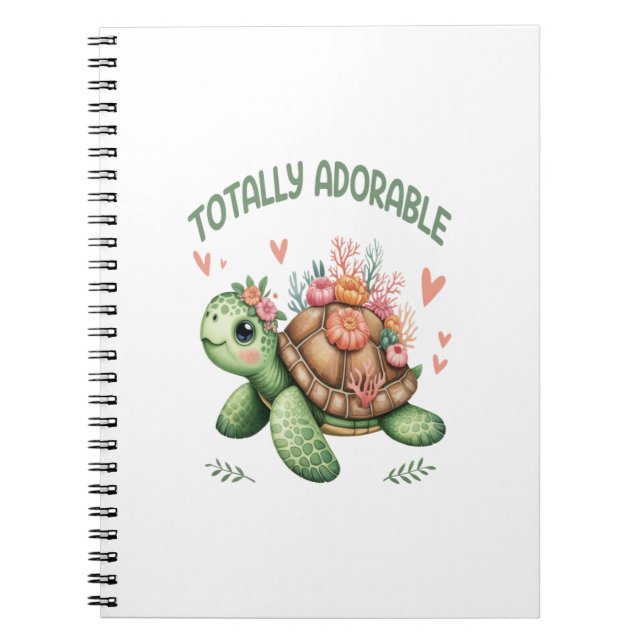 Totally Adsible Turtle with Coral Anteckningsbok (Framsidan)