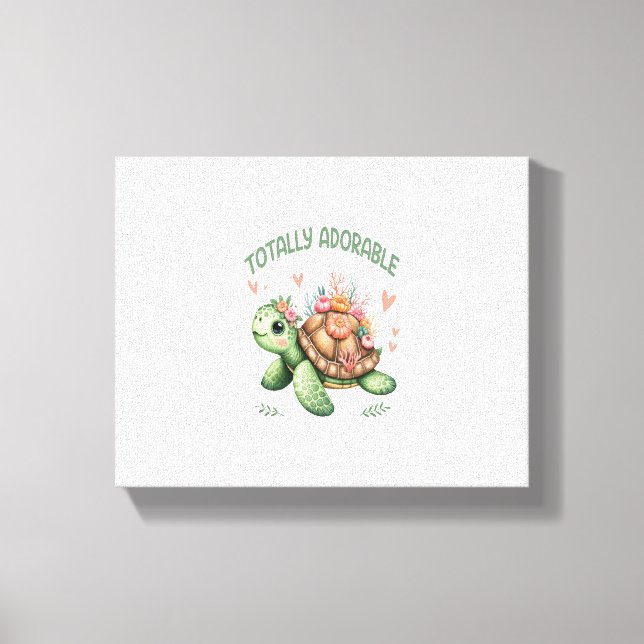 Totally Adsible Turtle with Coral Canvastryck (Framsida)