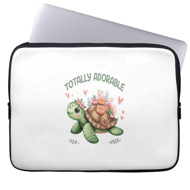 Totally Adsible Turtle with Coral Laptop Fodral (Framsidan)