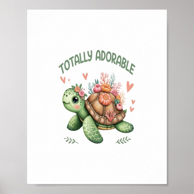 Totally Adsible Turtle with Coral Poster (Framsidan)