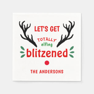 Totally Blitzzed Funny Reindeer jul Cheer Pappersservett