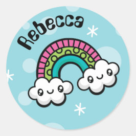 Totally Cute Doodles Rainbow-klistermärken Runt Klistermärke