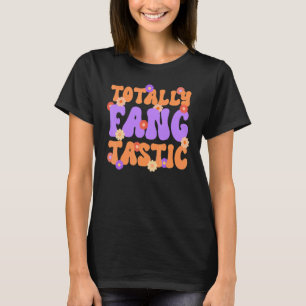 Totally Fangtastic Lila Orange Retro Halloween S T Shirt
