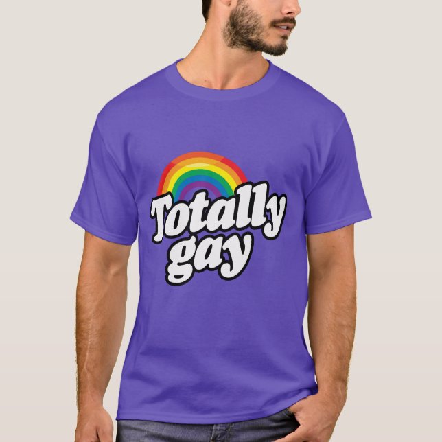 TOTALLY GAY RAINBOW -.png T-shirt (Framsida)