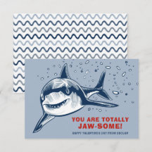 Totally Jaw-some Shark Kids Valentine