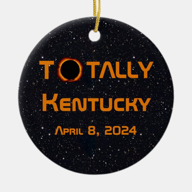 Totally Kentucky 2024 Solar Eclipse Julgransprydnad Keramik (Framsidan)