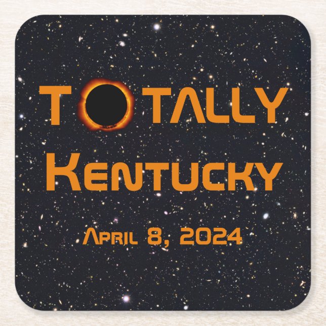 Totally Kentucky 2024 Solar Eclipse Underlägg Papper Kvadrat (Framsidan)