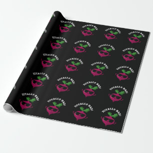 Totally Rad Funny Veggie Radish Pun Mörk BG Presentpapper