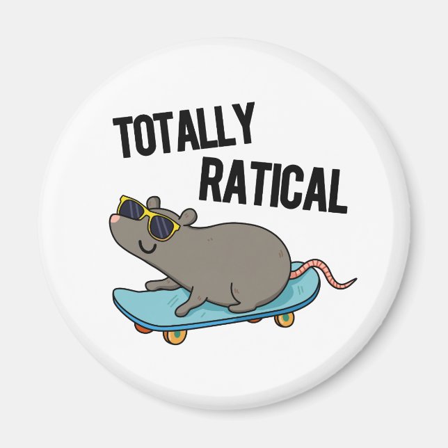 Totally Ratical Funny Råtta Pun Magnet (Framsidan)