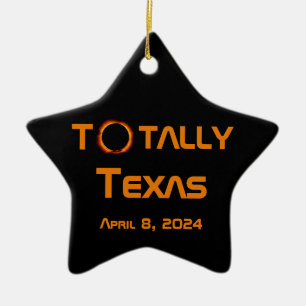 Totally Texas 2024 Solar Eclipse Julgransprydnad Keramik