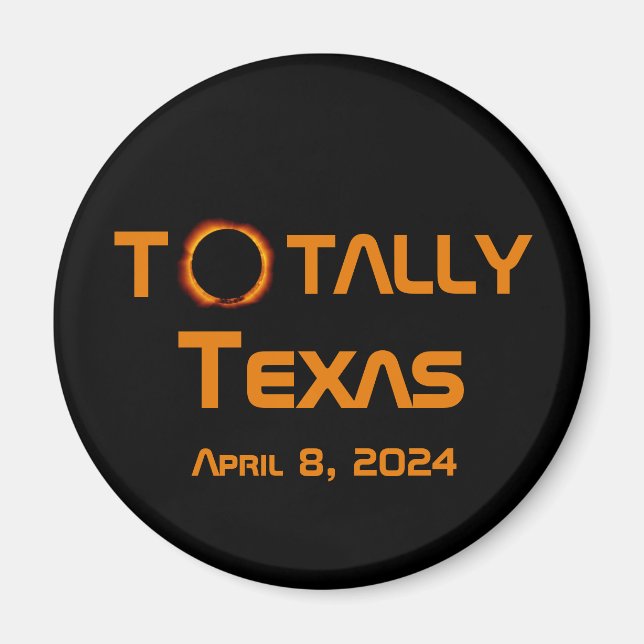 Totally Texas 2024 Solar Eclipse Magnet (Framsidan)