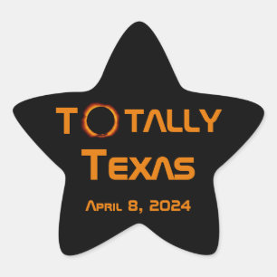 Totally Texas 2024 Solar Eclipse Stjärnformat Klistermärke