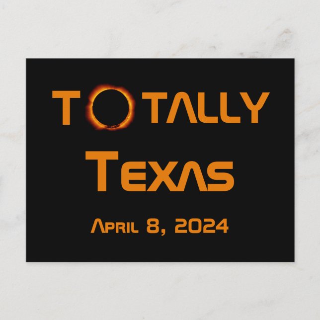 Totally Texas 2024 Solar Eclipse Vykort (Framsida)