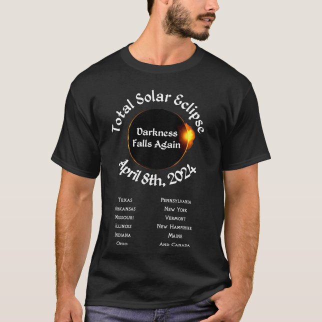 Totalt 2024 fall av eclipse Mörker igen T Shirt (Framsida)