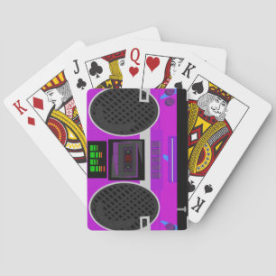 Totalt 80 Lila Boombox Illustration Spel Kort