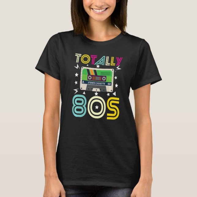 Totalt 80:s Retro Old school Stereo-kassettband T Shirt (Framsida)