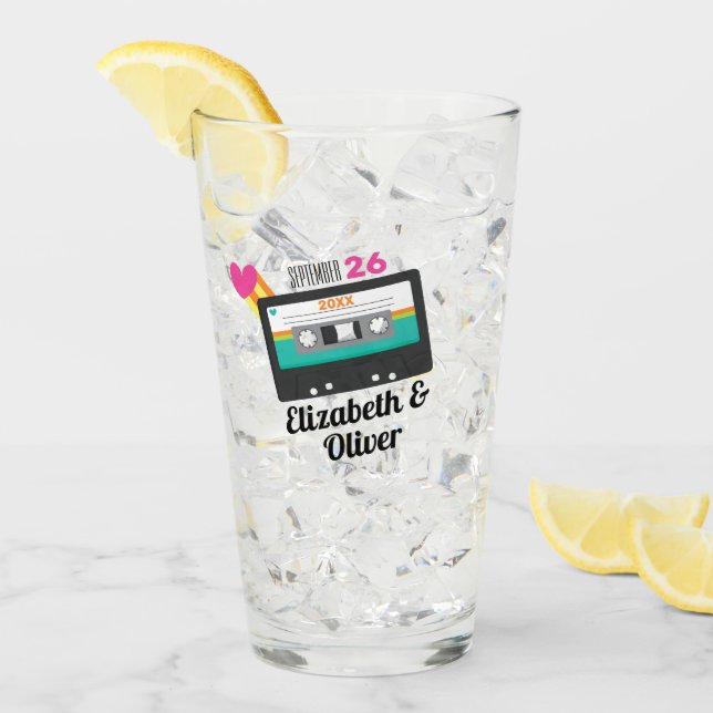 Totalt 80-tal Cassette Bröllop Glaskopp (Framsida Ice)