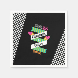 Totalt 80-tal Rand och Kontrollerad Bröllop Pappersservett