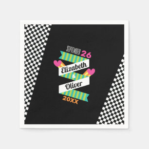 Totalt 80-tal Rand och Kontrollerad Bröllop Pappersservett