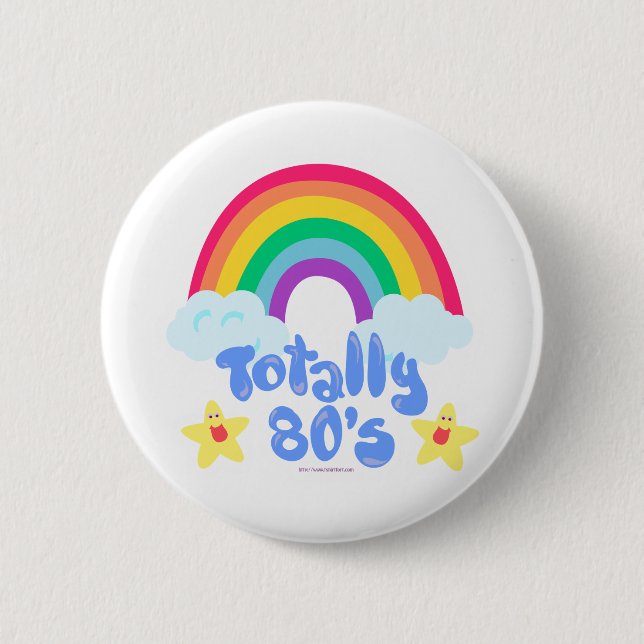 Totalt 80-talets Tecknad i Roligten Rainbow Kawaii Knapp (Framsida)
