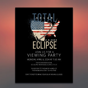 Totalt antal solarier Eclipse USA Karta View Party Inbjudan Vykort