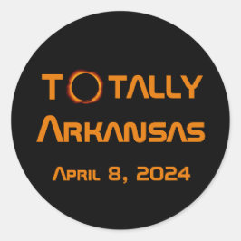 Totalt Arkansas 2024 Solar Eclipse Runt Klistermärke