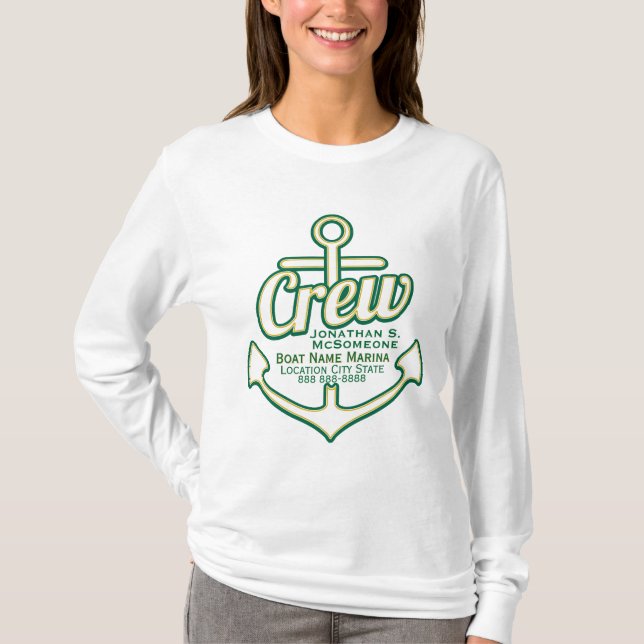 Totalt besättningsanka Nautisk Personlig Tee Shirt (Framsida)