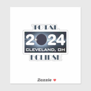 Totalt Eclipse Cleveland Ohio 2024 Väg av Totality Klistermärken